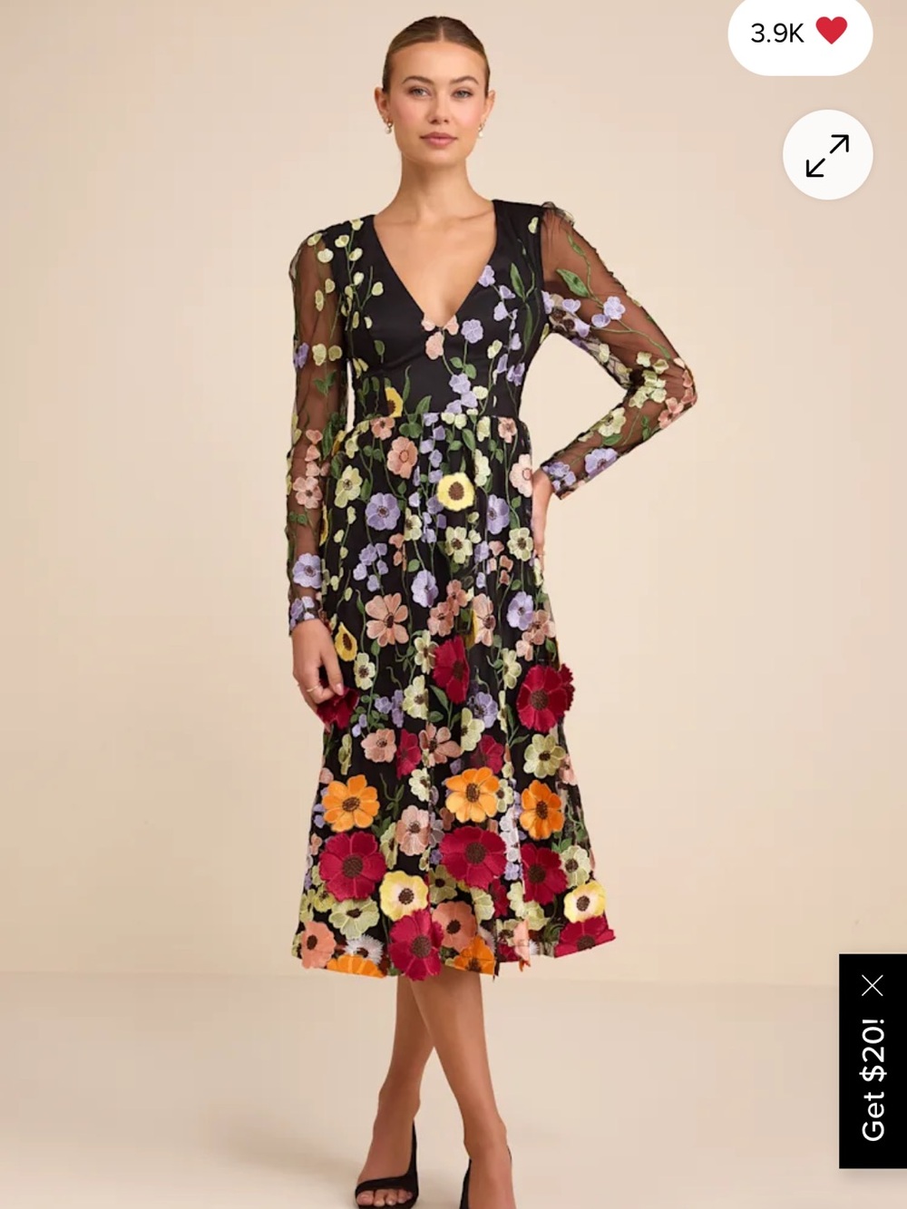 Lulu’s Colorful Floral Bloom Midi Dress